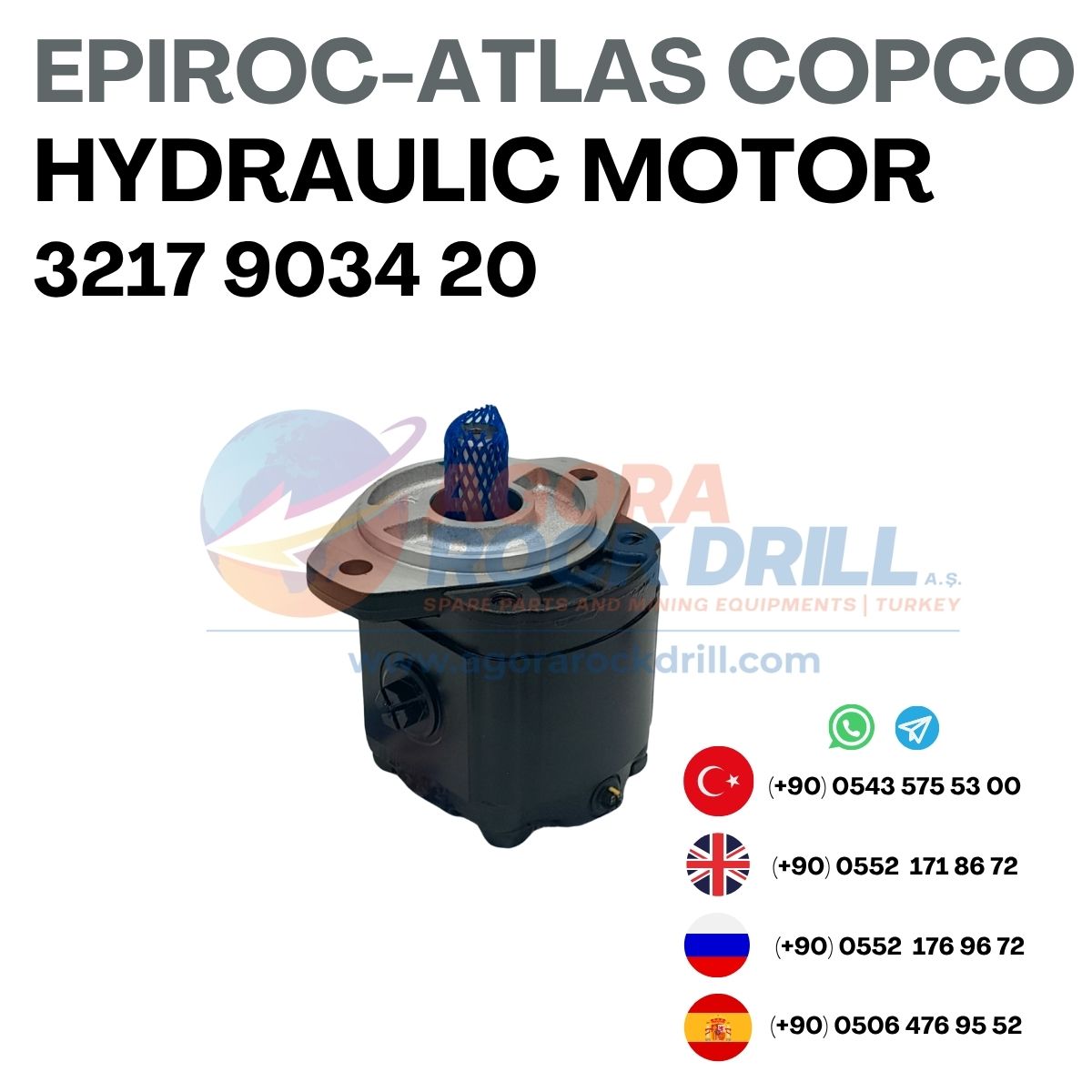 Epiroc - Atlas Copco - Hydraulic Motor - 3217 9034 20 - 3217 9034 22 / 3217903420 - 3217903422 / 3217-9034-20 - 3217-9034-22 