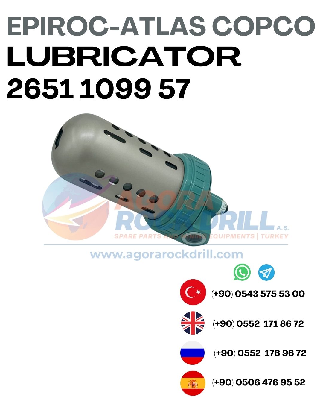 Epiroc - Atlas Copco - Lubricator - 2651 1099 57 - 2651109957 - 2651-1099-57 