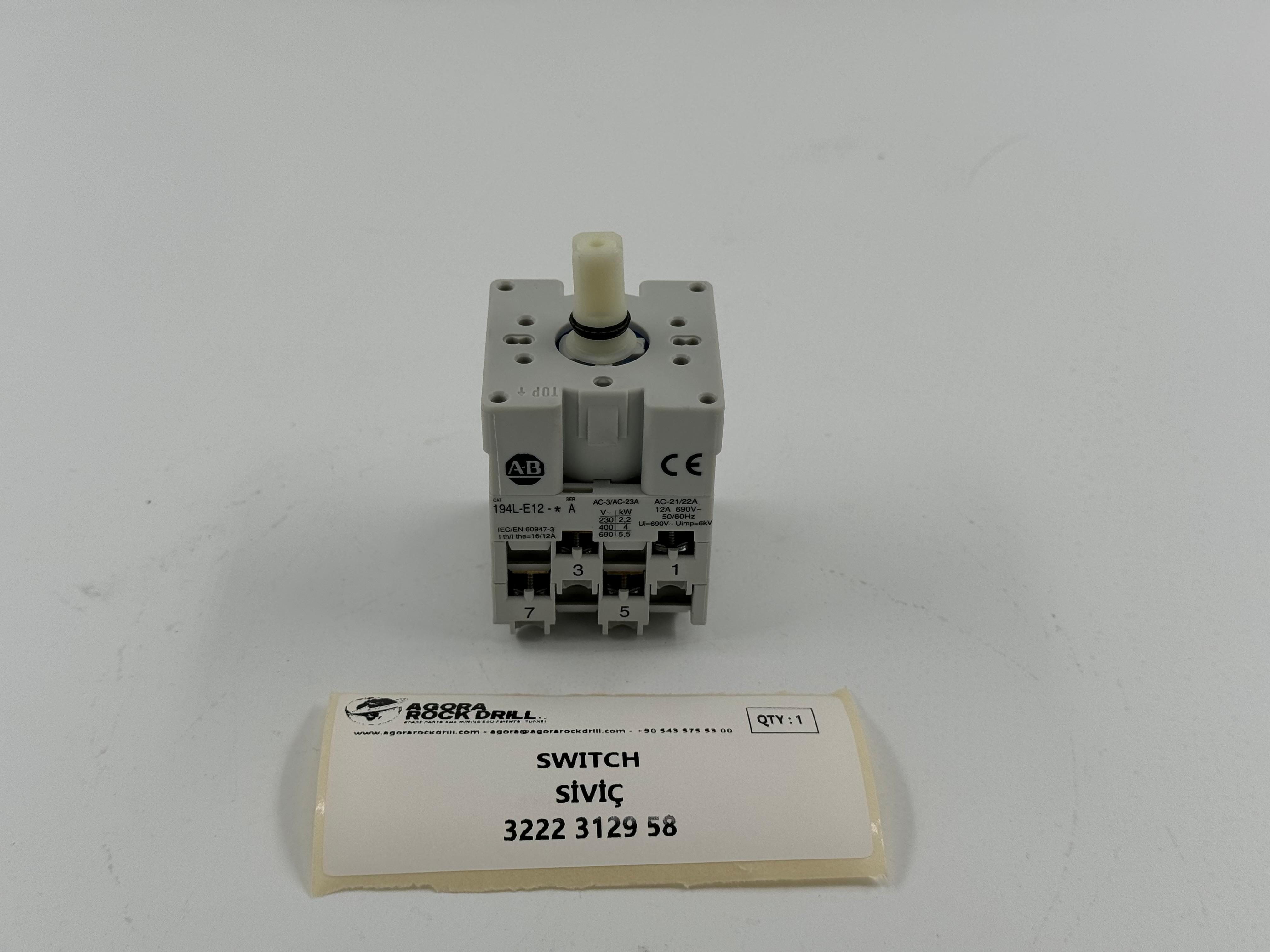 Epiroc - Atlas Copco - Switch - 3222 3129 58 - 3222312958 - 3222-3129-58 