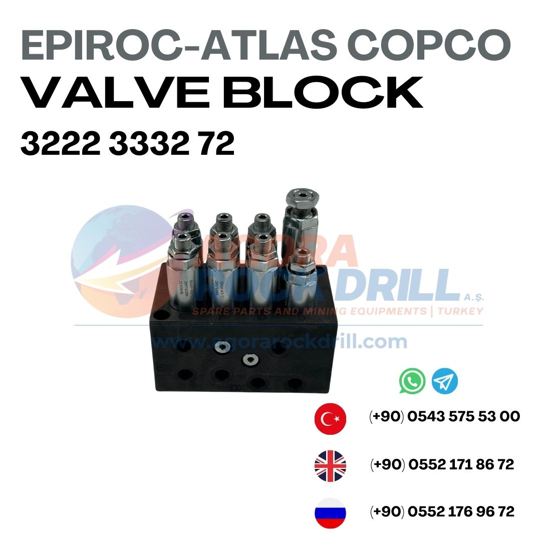 Epiroc - Atlas Copco - Valve Block - 3222 3332 72 - 3222333272 - 3222-3332-72 