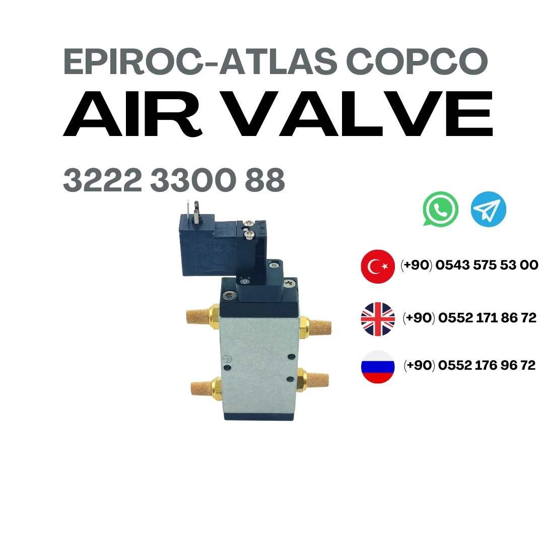 Epiroc - Atlas Copco -  Air Valve - 3222 3300 88 - 3222330088 - 3222-3300-88