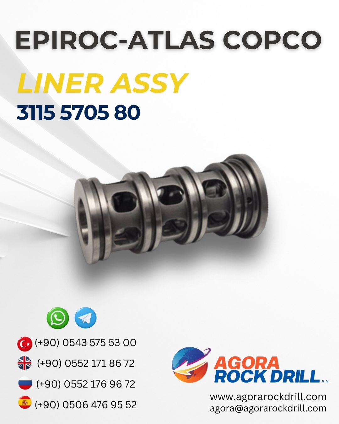 Epiroc - Atlas Copco - Liner Assy - 3115 5705 80 - 3115570580 - 3115-5705-80