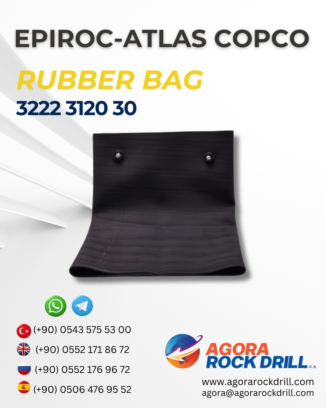 Epiroc - Atlas Copco - Rubber Bag - 3222 3120 30 - 3222312030 - 3222-3120-30