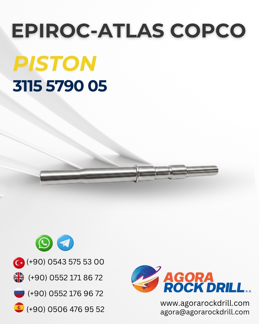 Epiroc - Atlas Copco - Piston - 3115 5790 05 - 3115579005 - 3115-5790-05