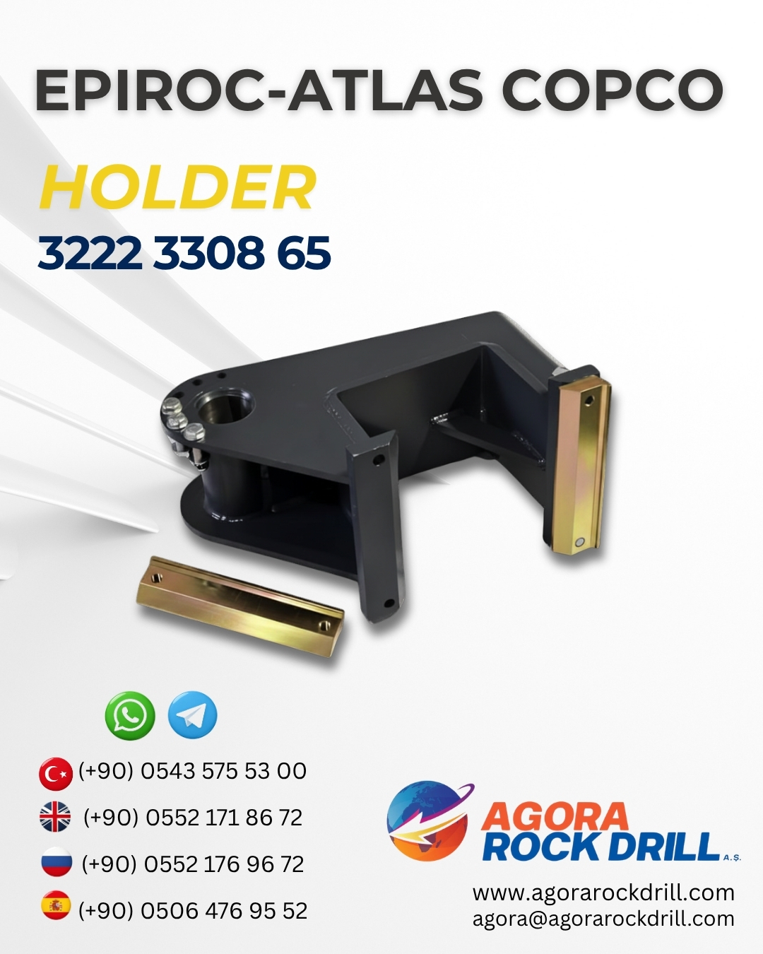 Epiroc - Atlas Copco - Holder - 3222 3308 65 - 3222330865 - 3222-3308-65