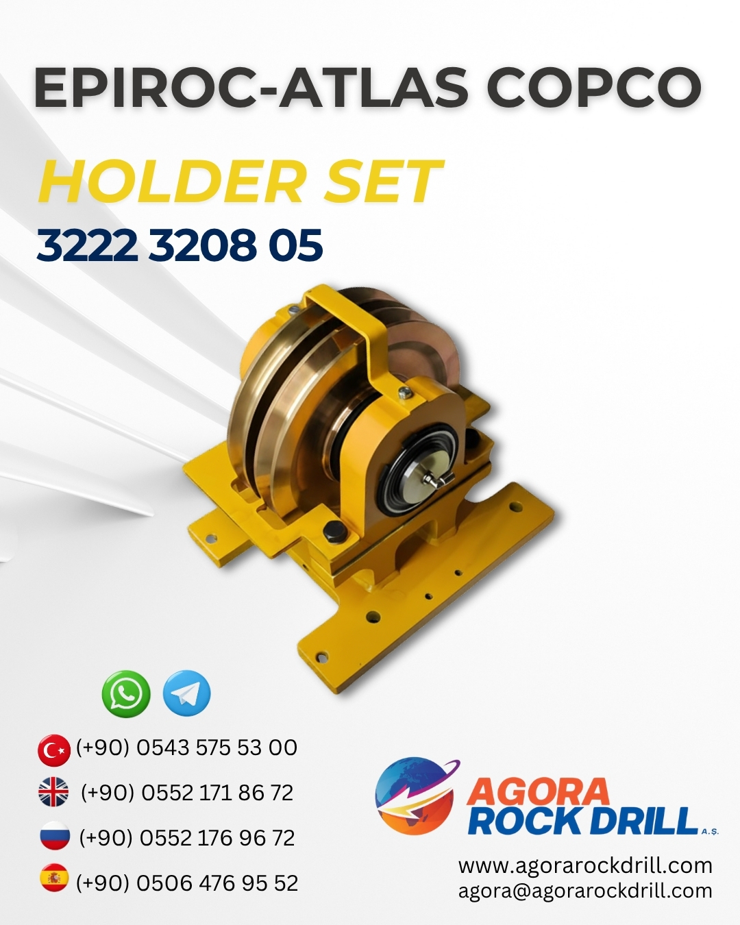 Epiroc - Atlas Copco - Holder Set - 3222 3208 05 - 3222320805 - 3222-3208-05