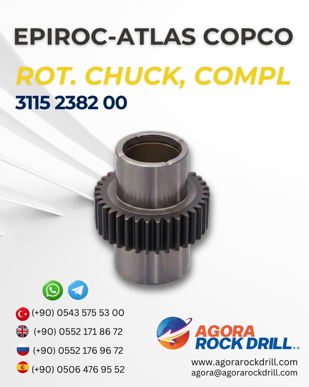 Epiroc - Atlas Copco - Rot. Chuck, Complete - 3115 2382 00 - 3115238200 - 3115-2382-00