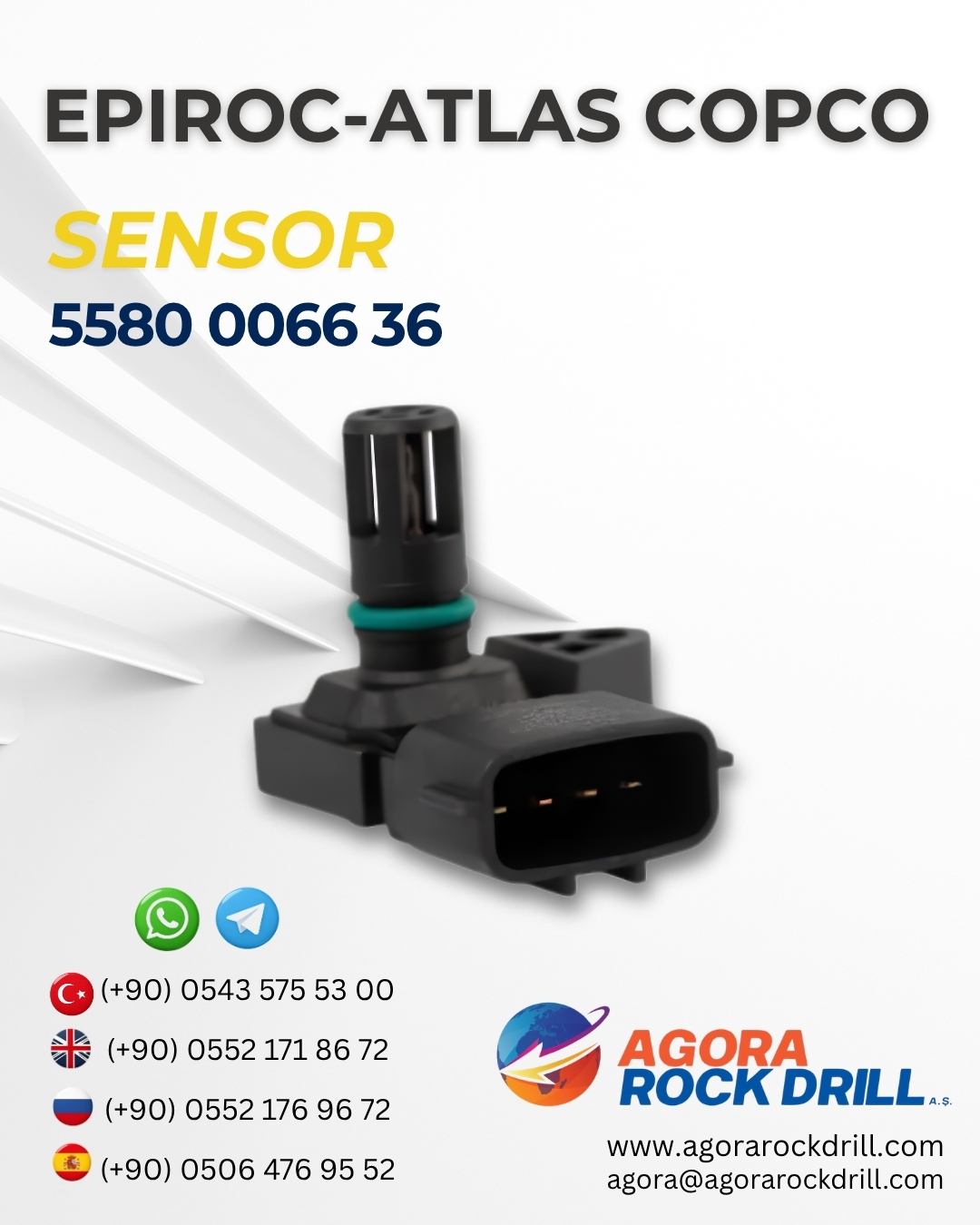 Epiroc - Atlas Copco - Sensor - 5580 0066 36 - 5580006636 - 5580-0066-36