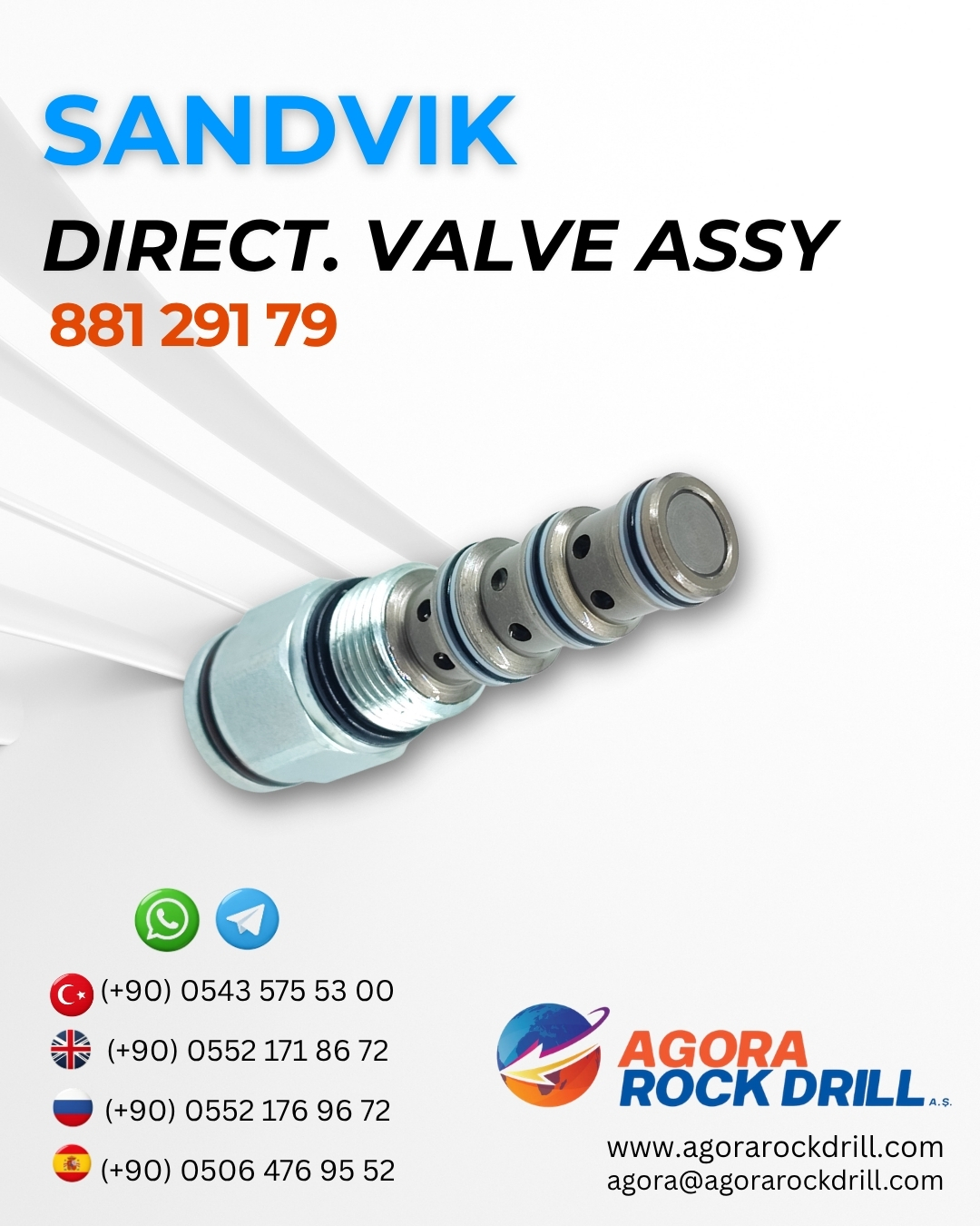 Sandvik - Directional Valve Assy - 881 291 79 - 88129179