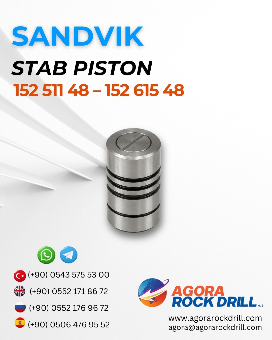 Sandvik - Stab Piston - 152 511 48 - 152 615 48 / 15251148 - 15261548