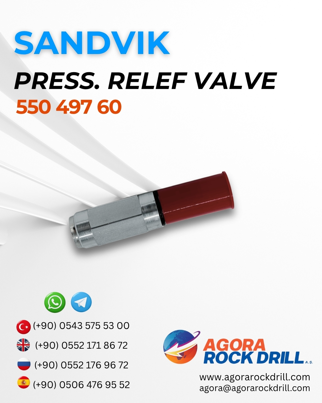 Sandvik - Pressure Relief Valve - 550 497 60 - 55049760 