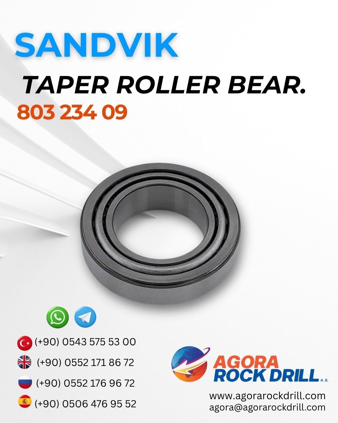 Sandvik - Taper Roller Bearing - 803 234 09 - 80323409
