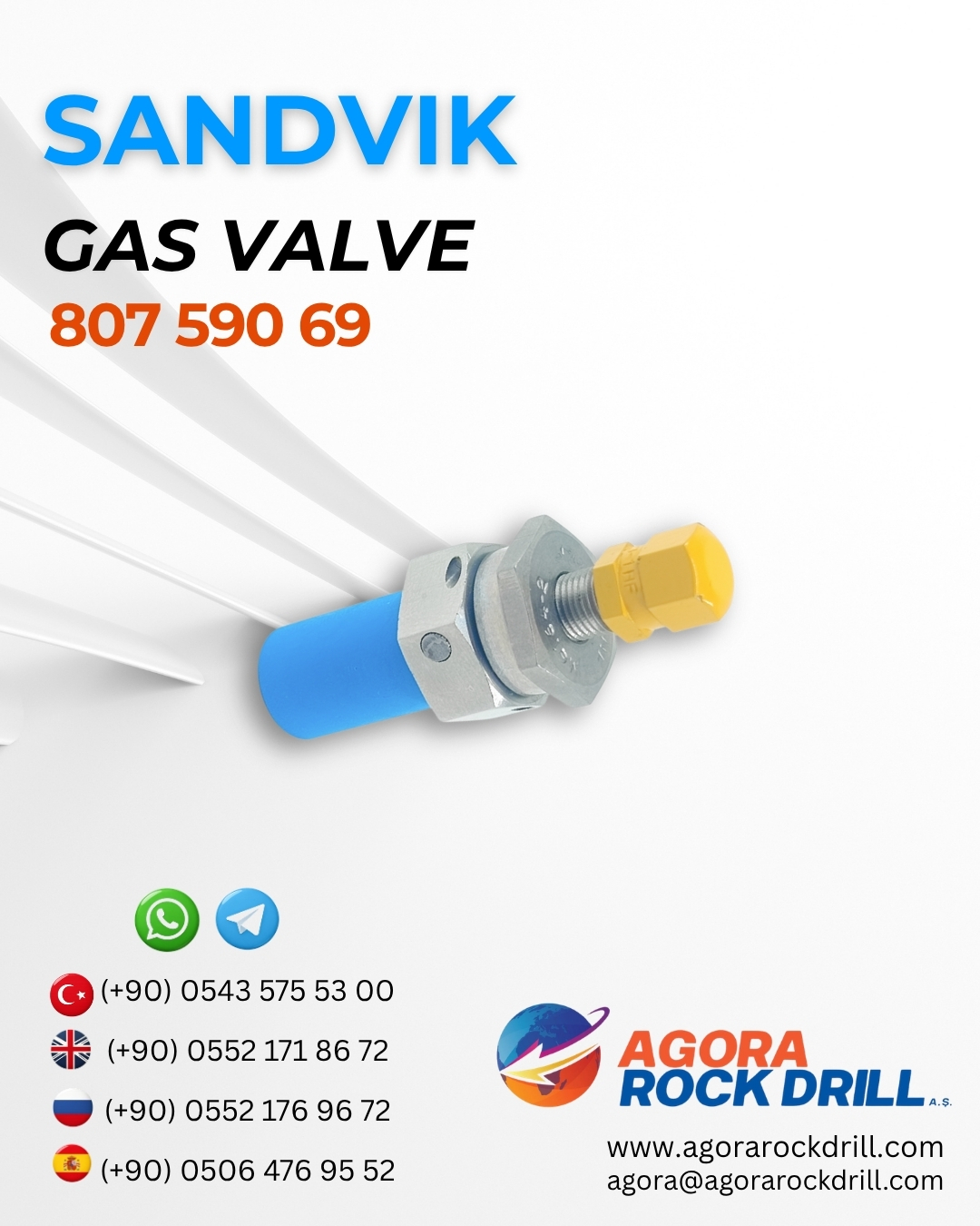 Sandvik - Gas Valve - 807 590 69 - 80759069