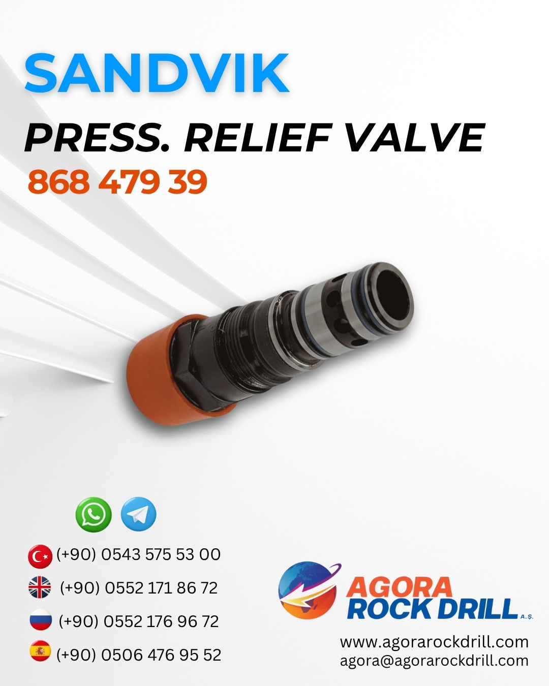 Sandvik - Pressure Relief Valve - 868 479 39 - 86847939 