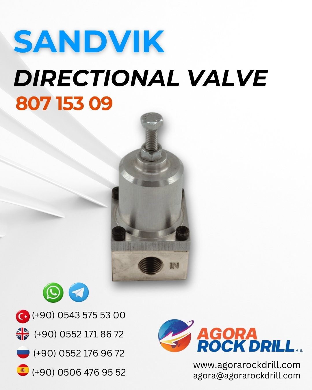 Sandvik - Directıonal Valve - 807 153 09 - 80715309