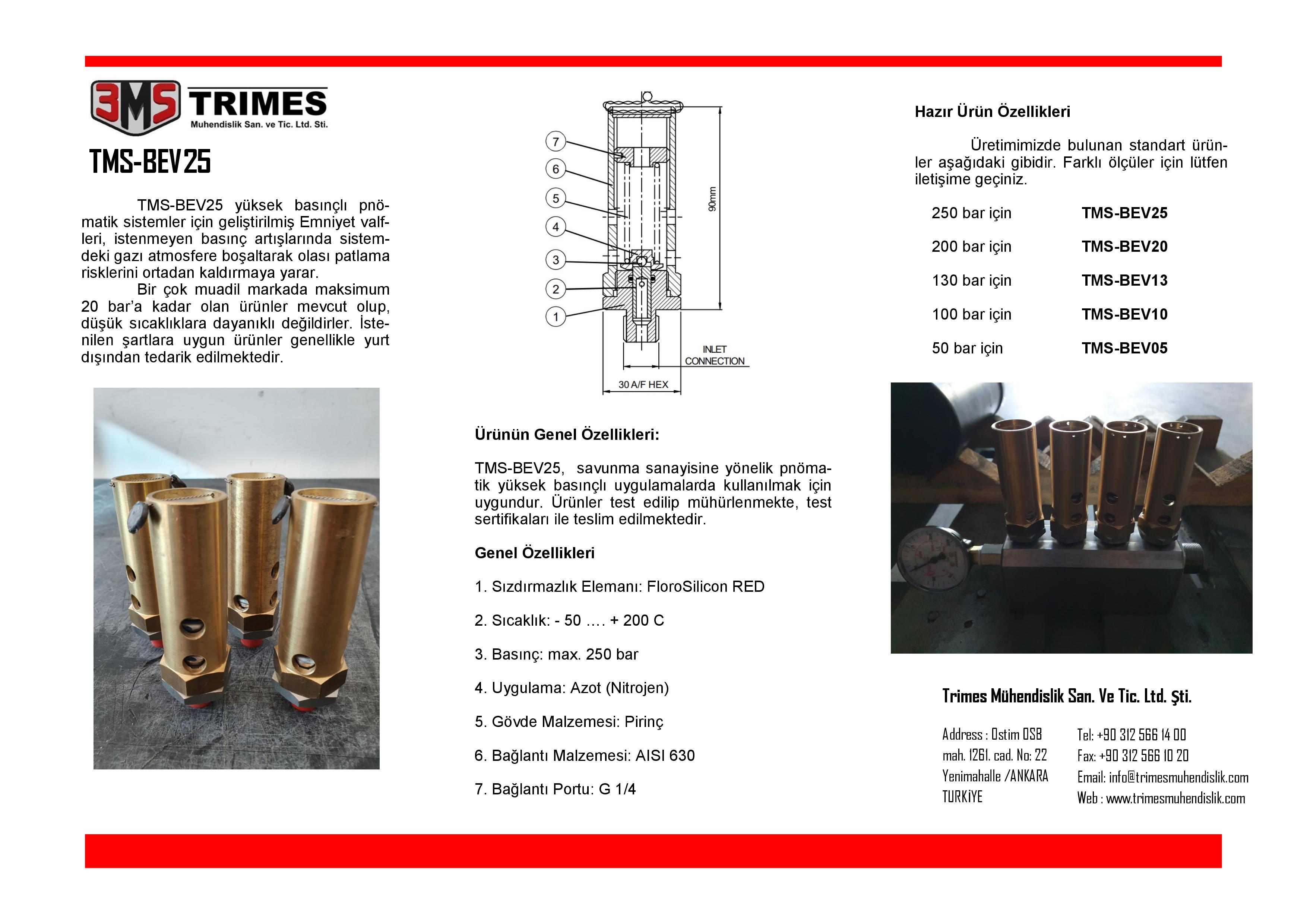 BASINÇ EMNİYET VALFLERİ