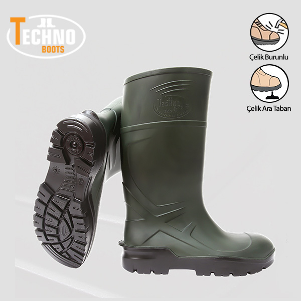 Techno Boots İş Çizmesi Çelik Burun + Ara Tabanlı