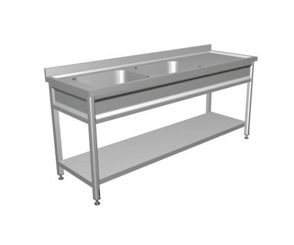 work bench with double sink base shelf