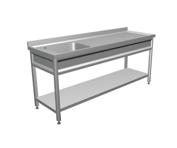 single sink worktop with base shelf