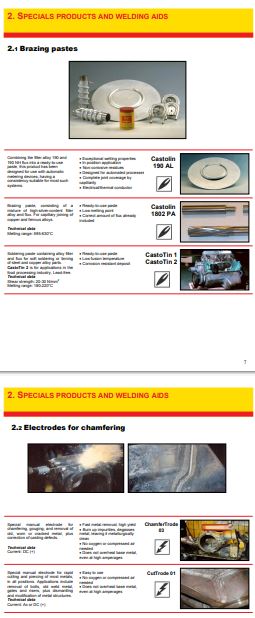 Special Products, Solder Pastes and Gouging Electrodes