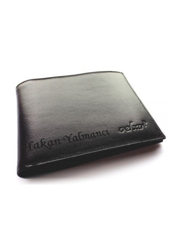Name Printed Leather Wallet