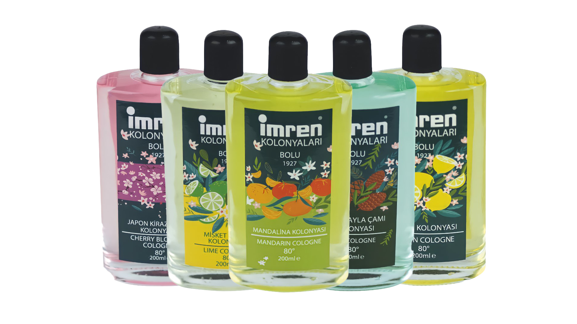 İmren Kolonyaları 80° Kolonya 200 ml Cam Şişe