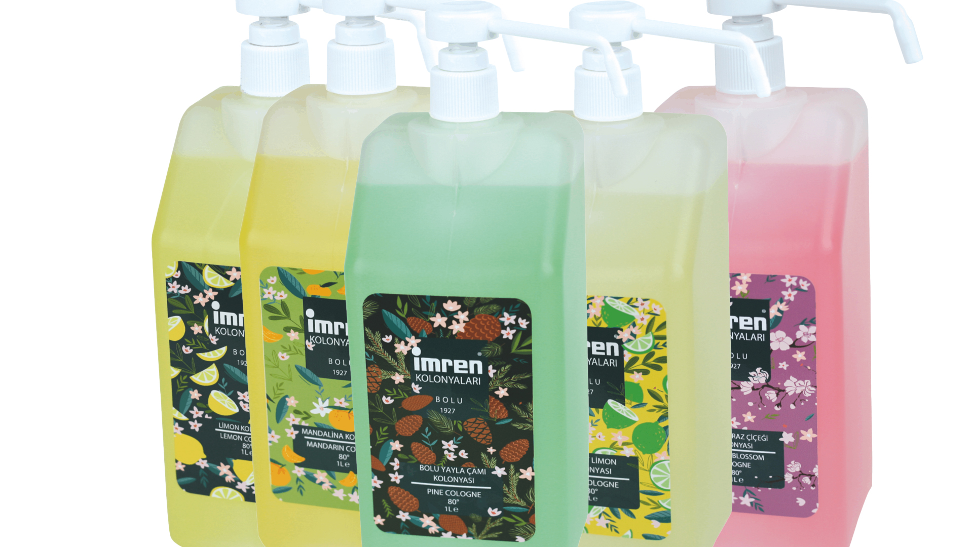  İmren Kolonyaları 80° Kolonya 1 lt Pompalı Bidon