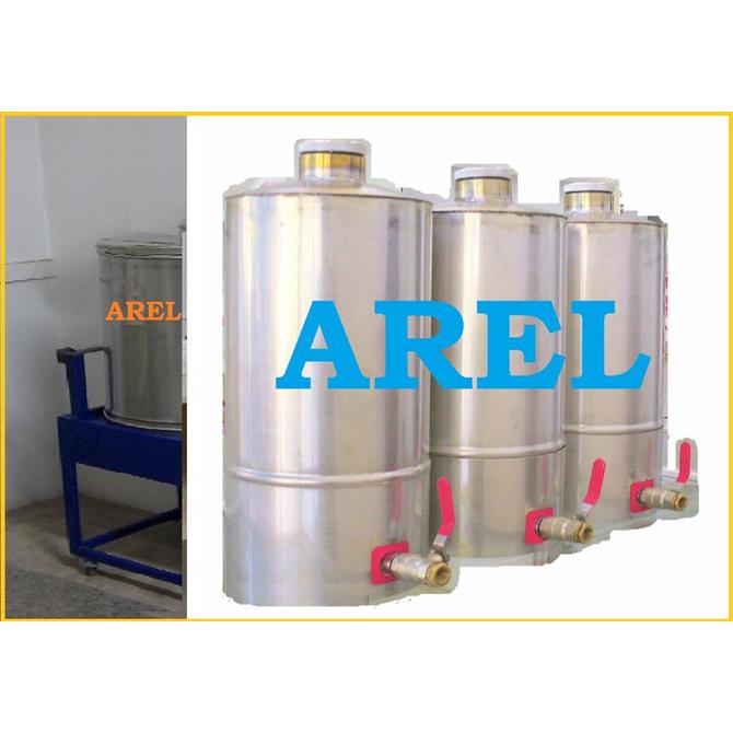 AREL GAMAX 303 Portatif, Paslanmaz tank, konik altlı,vidalı contalı üst kapaklı ,sıvı saklama tankı