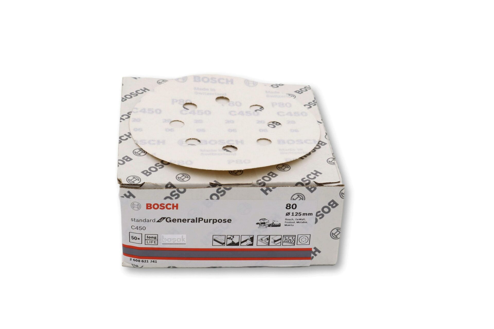 Bosch C450 Yeni Delikli Cırtlı Zımpara Kağıdı
