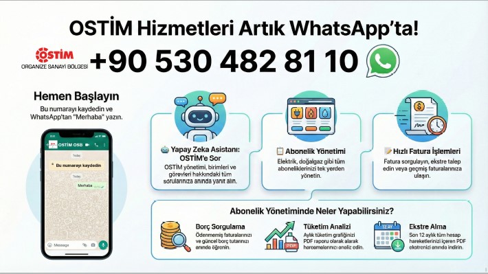 OSTİM Hizmetleri Artık WhatsApp’ta