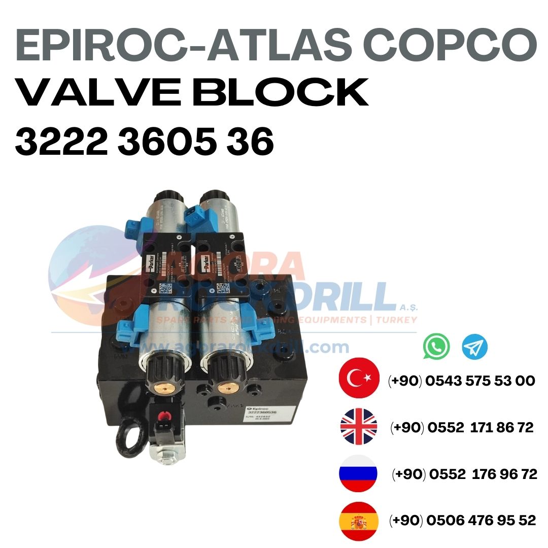 Epiroc - Atlas Copco - Valve Block - 3222 3605 36 - 3222360536 - 3222-3605-36 