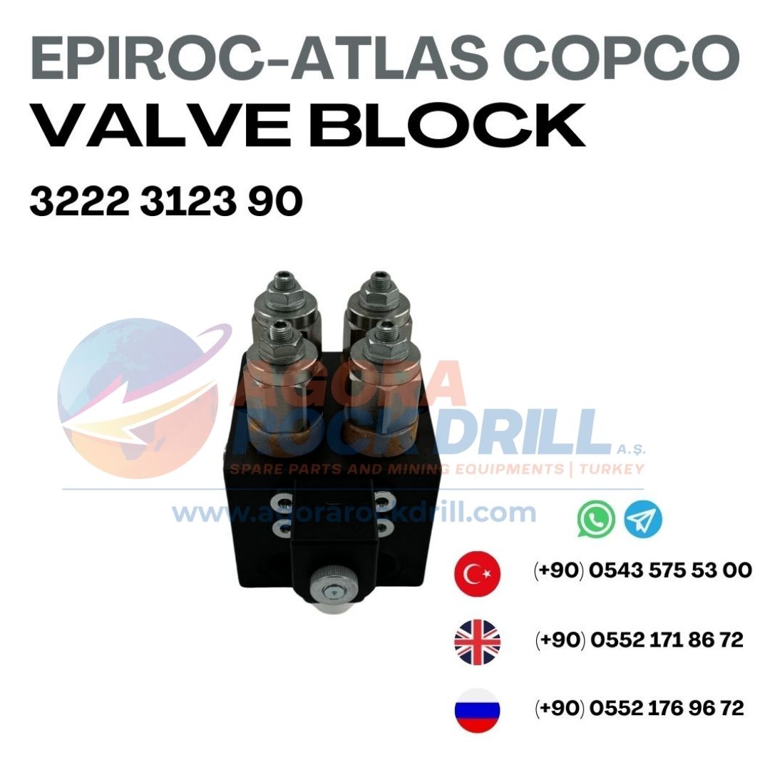 Epiroc - Atlas Copco - Valve Block - 3222 3123 90 - 3222312390 - 3222-3123-90 