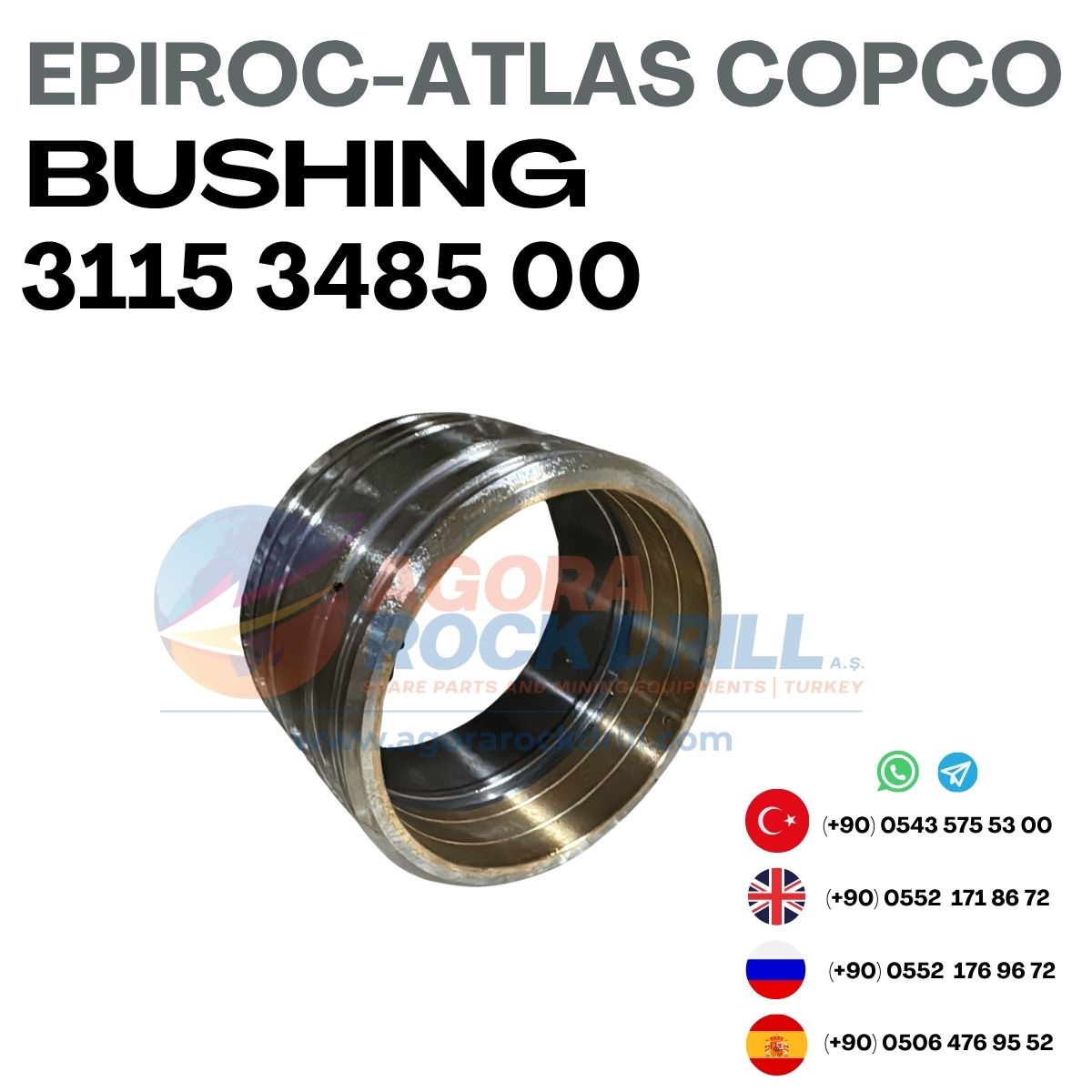 Epiroc - Atlas Copco - Bushing - 3115 3485 00  - 3115348500 - 3115-3485-00 