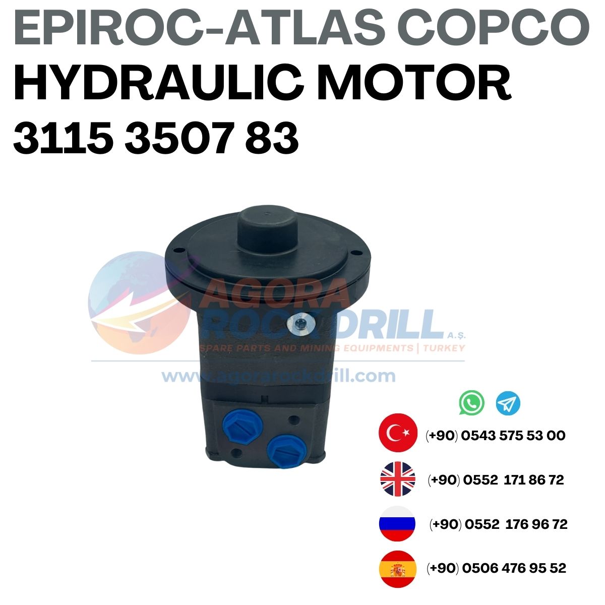 Epiroc - Atlas Copco - Hydraulic Motor - 3115 3507 83 - 3115350783 -3115-3507-83