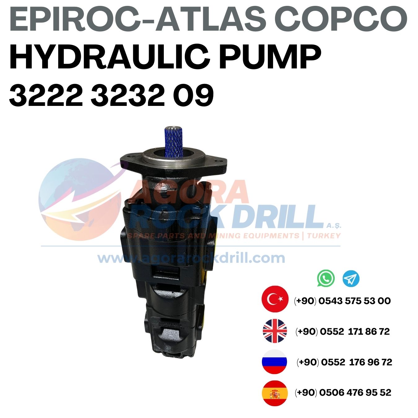 Epiroc - Atlas Copco - Hydraulic Pump - 3222 3232 09 - 3222323209 - 3222-3232-09