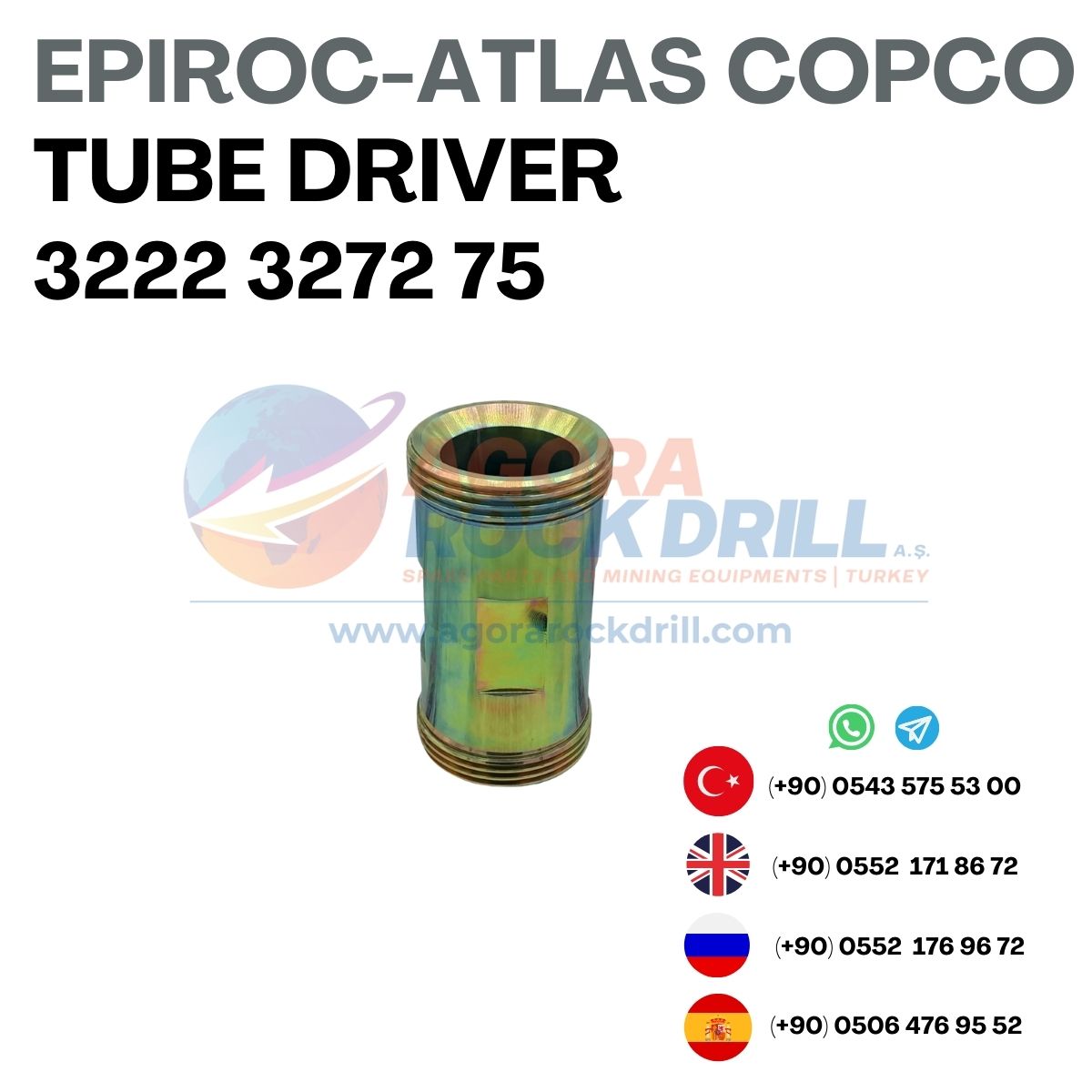 Epiroc - Atlas Copco - Tube Driver - 3222 3272 75 - 3222327275 - 3222-3272-75 