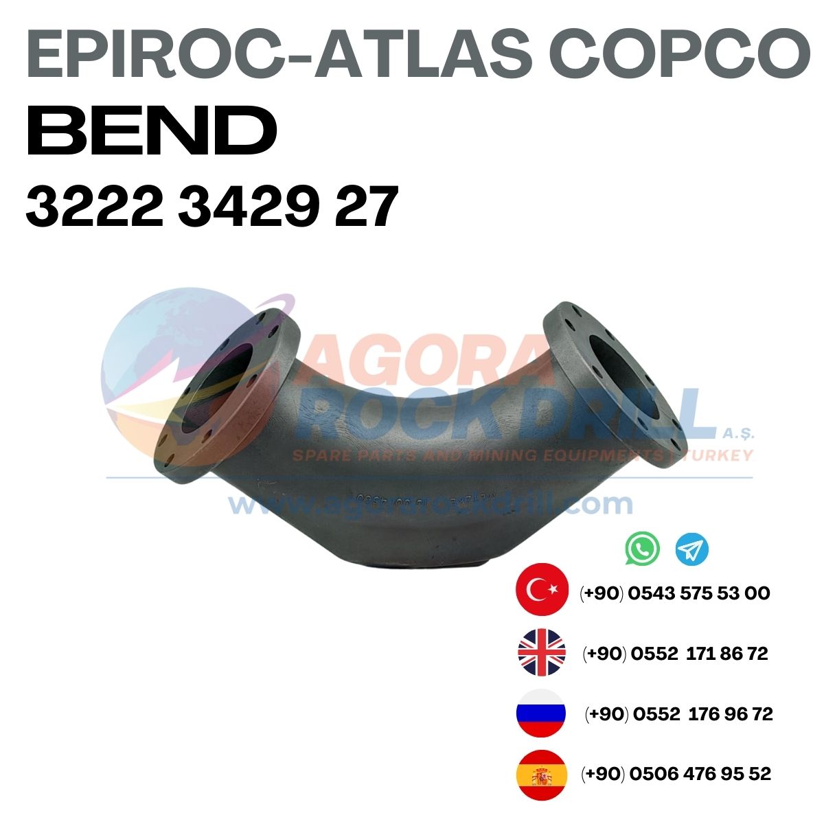 Epiroc - Atlas Copco - Bend - 3222 3429 27 - 3222342927 - 3222-3429-27 