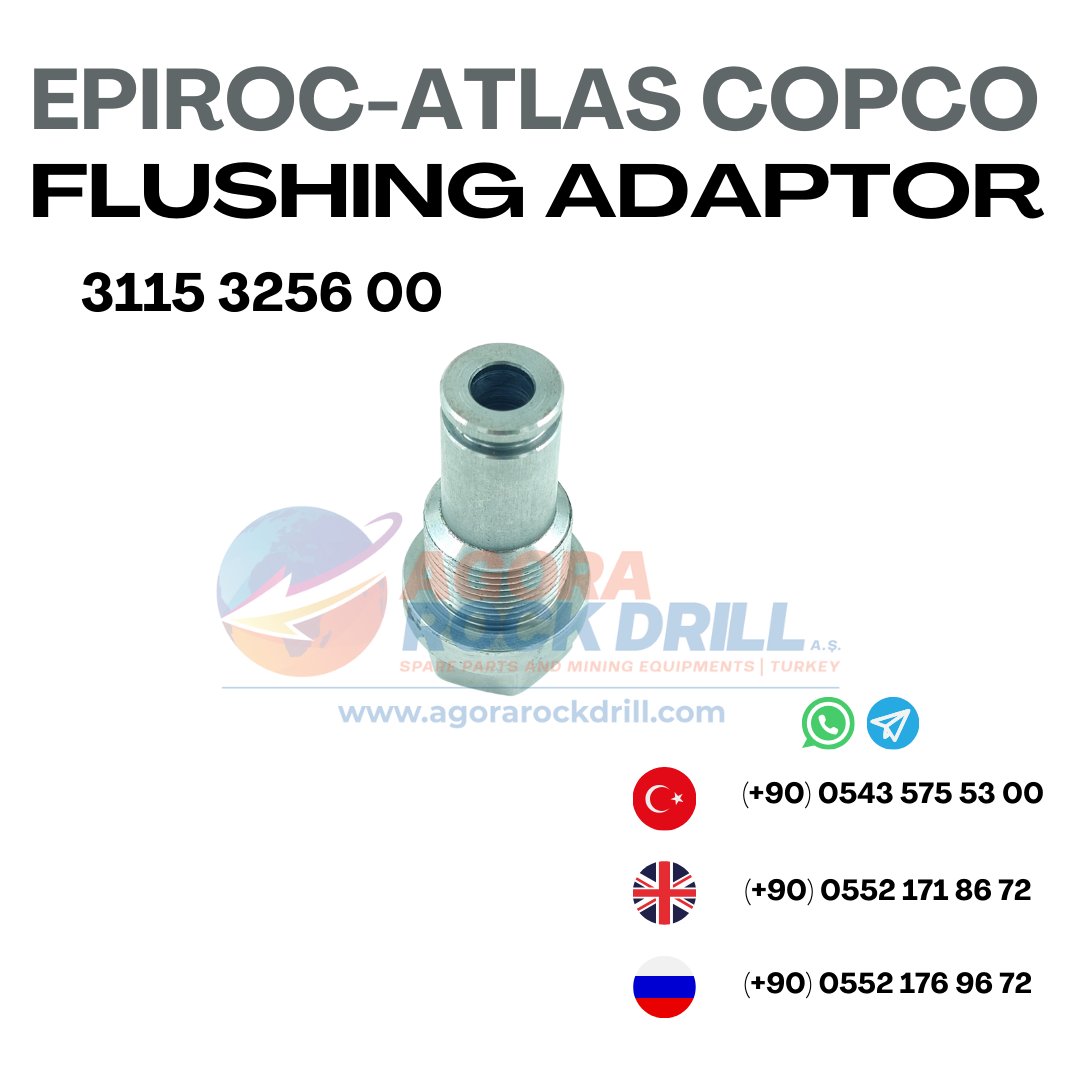 Epiroc - Atlas Copco - Flushing Adaptor - 3115 3256 00 - 3115325600 - 3115-3256-00