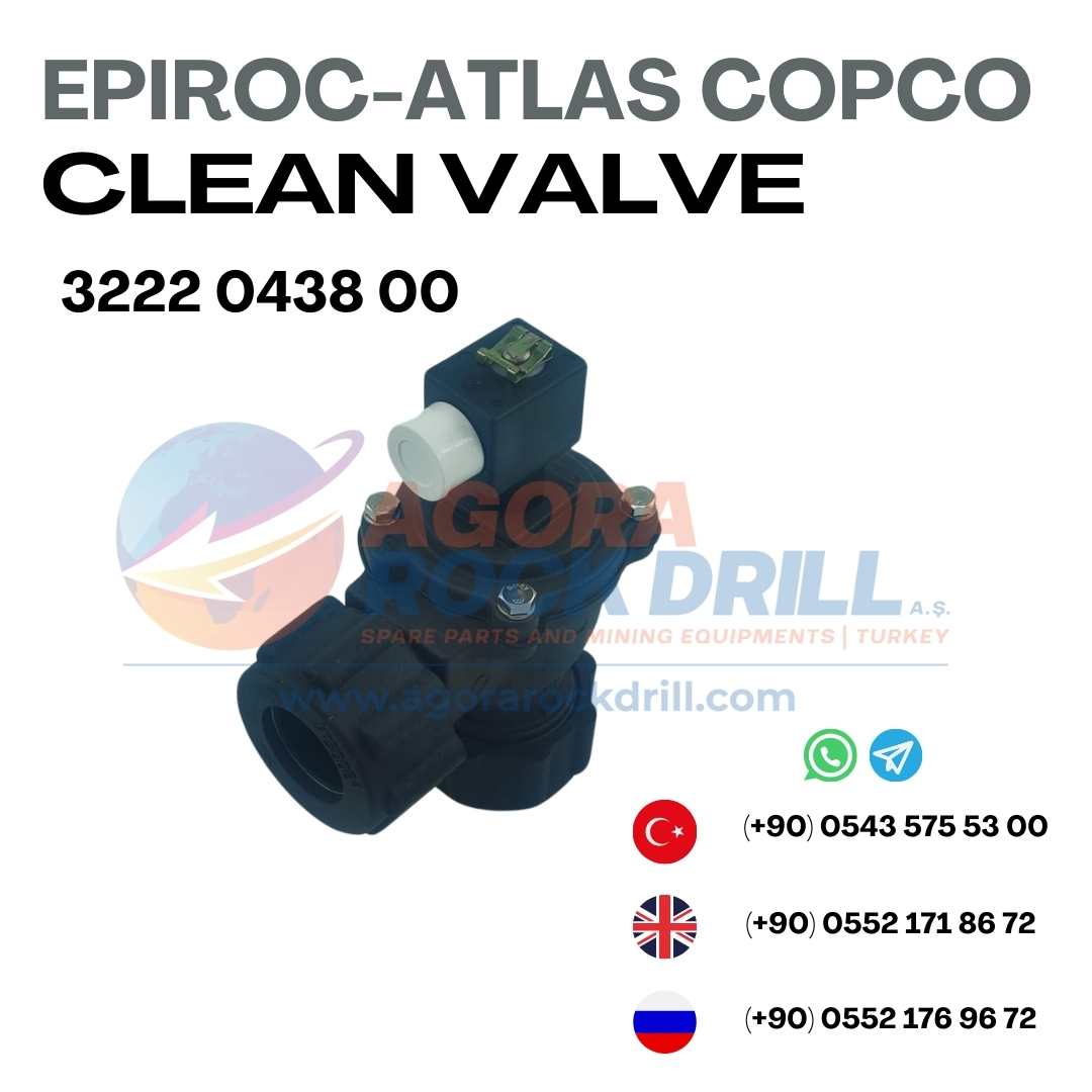 Epiroc - Atlas Copco -  Clean Valve - 3222 0438 00 - 3222043800 - 3222-0438-00