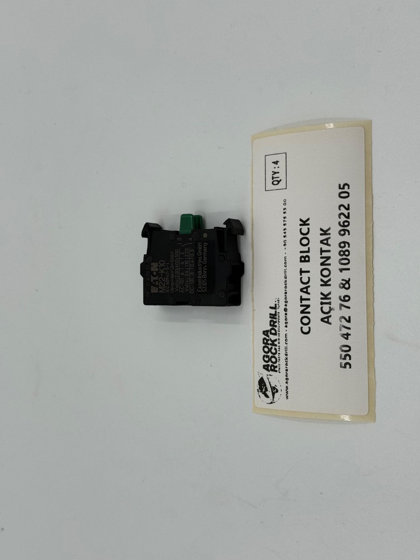Epiroc - Atlas Copco - Contact Block (Green) - 1089 9622 05 - 550 472 76 / 1089962205 - 55047276 / 1089-9622-05 - 550-472-76 