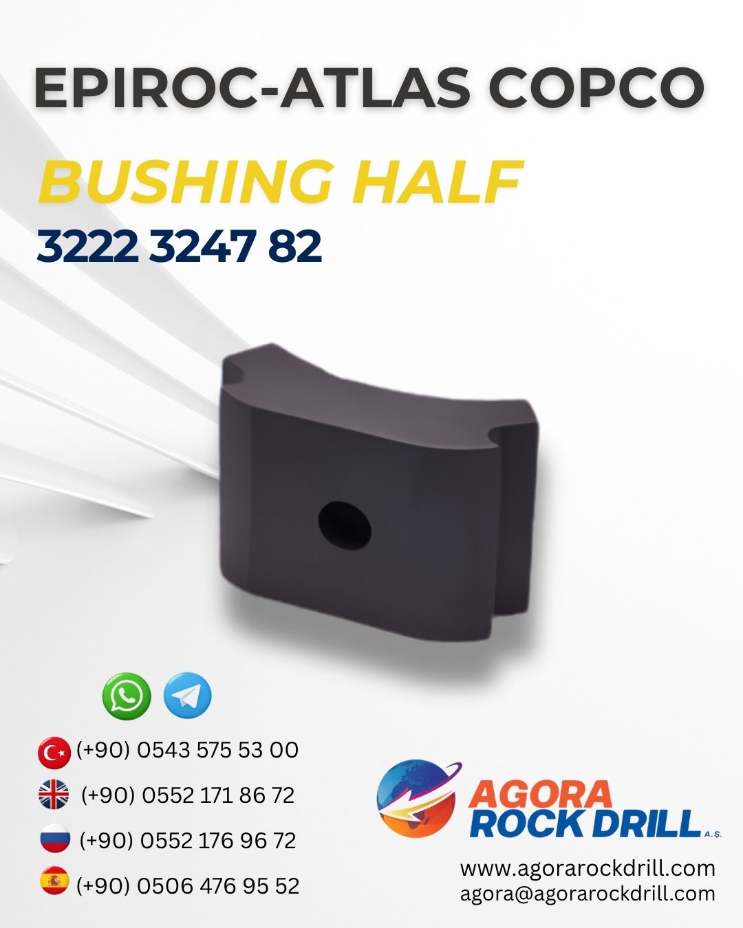 Epiroc - Atlas Copco - Bushing Half - 3222 3247 82 - 3222324782 - 3222-3247-82