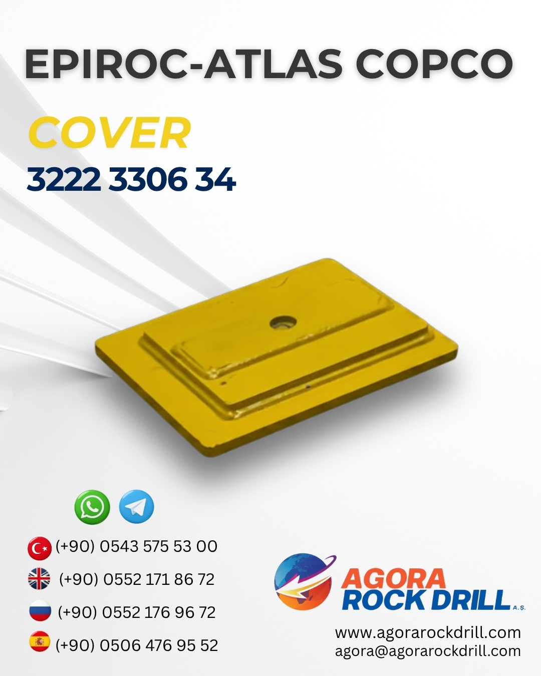 Epiroc - Atlas Copco - Cover - 3222 3306 34 -  3222330634 -  3222-3306-34