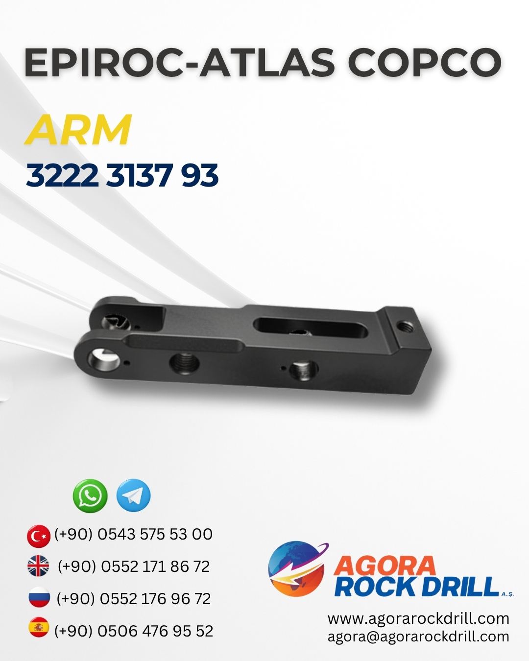 Epiroc - Atlas Copco - Arm -  3222 3137 93 -  3222313793 -  3222-3137-93