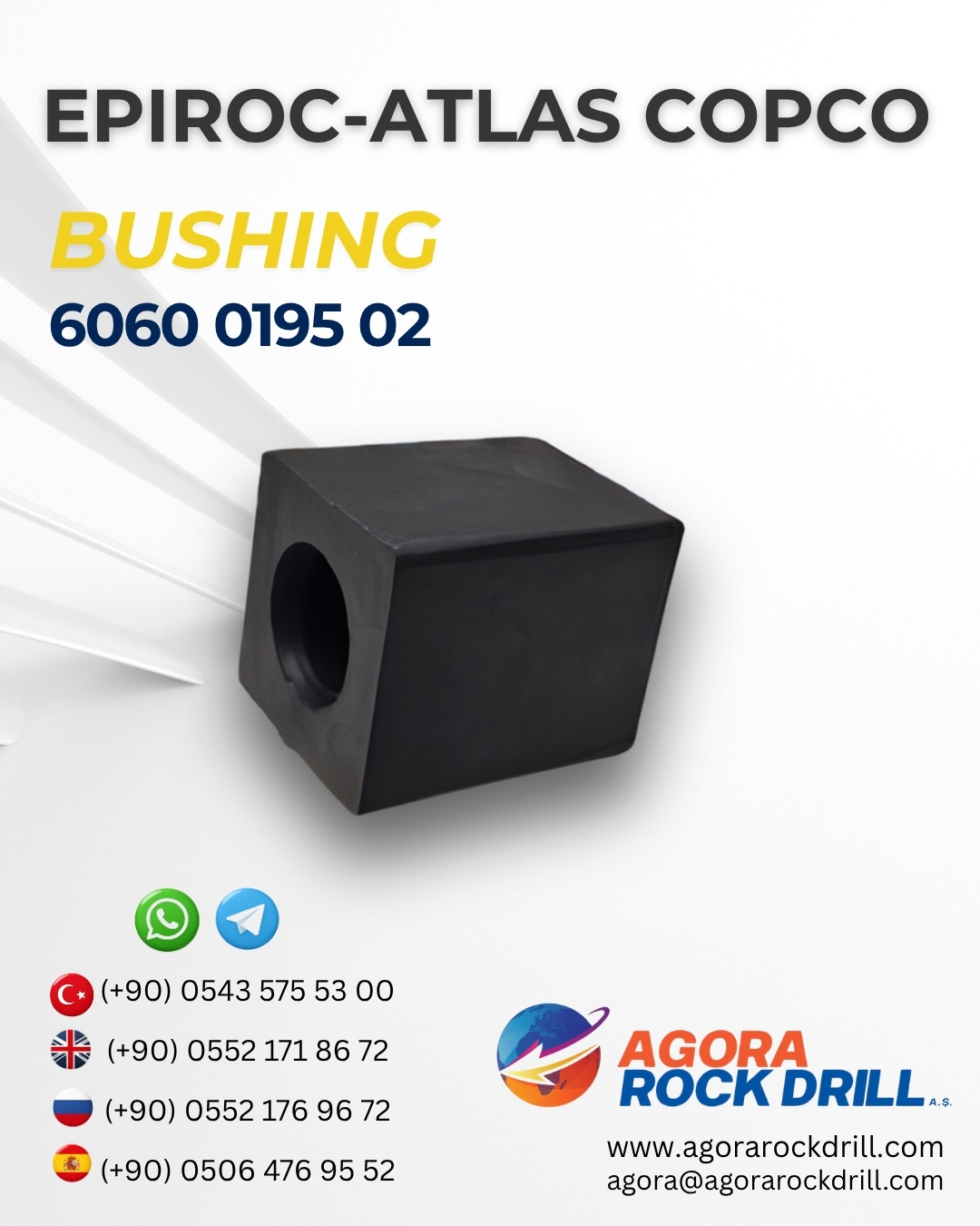 Epiroc - Atlas Copco - Bushing - 6060 0195 02 - 6060019502 - 6060-0195-02
