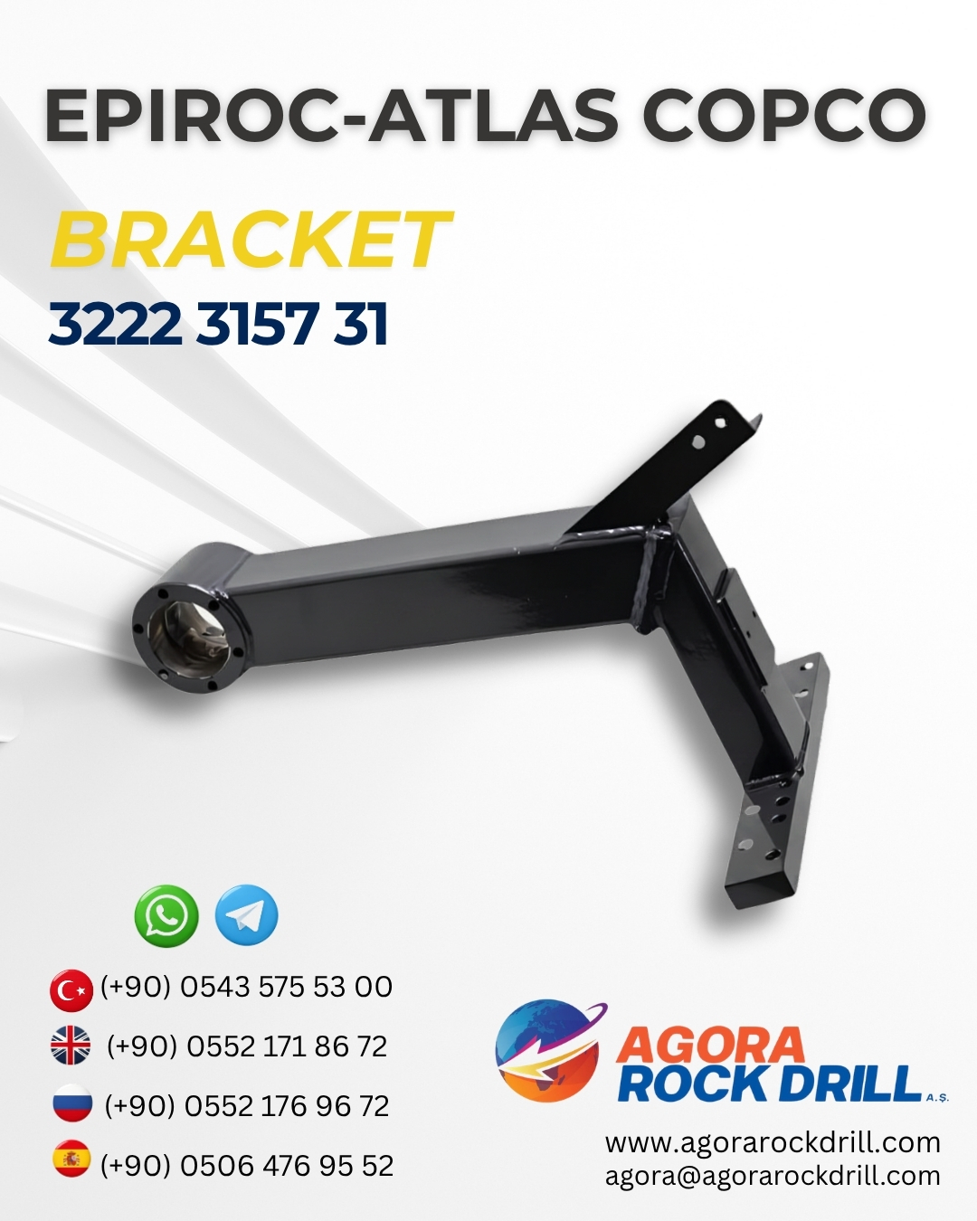 Epiroc - Atlas Copco - Bracket - 3222 3157 31 - 3222315731 - 3222-3157-31