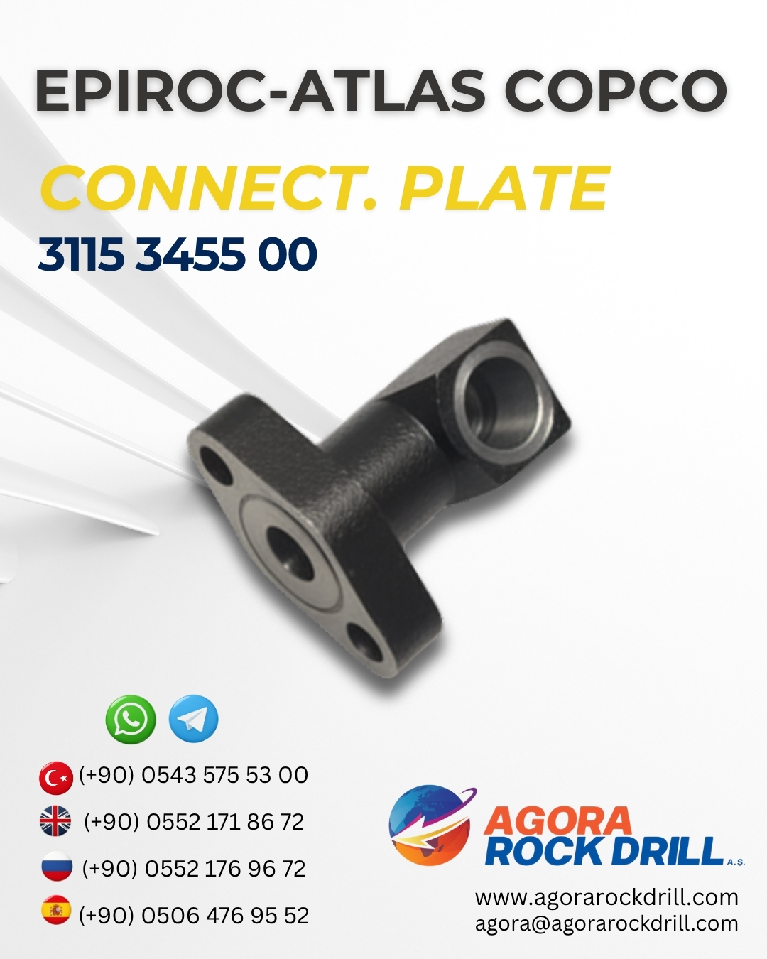 Epiroc - Atlas Copco - Connect. Plate - 3115 3455 00 - 3115345500 - 3115-3455-00