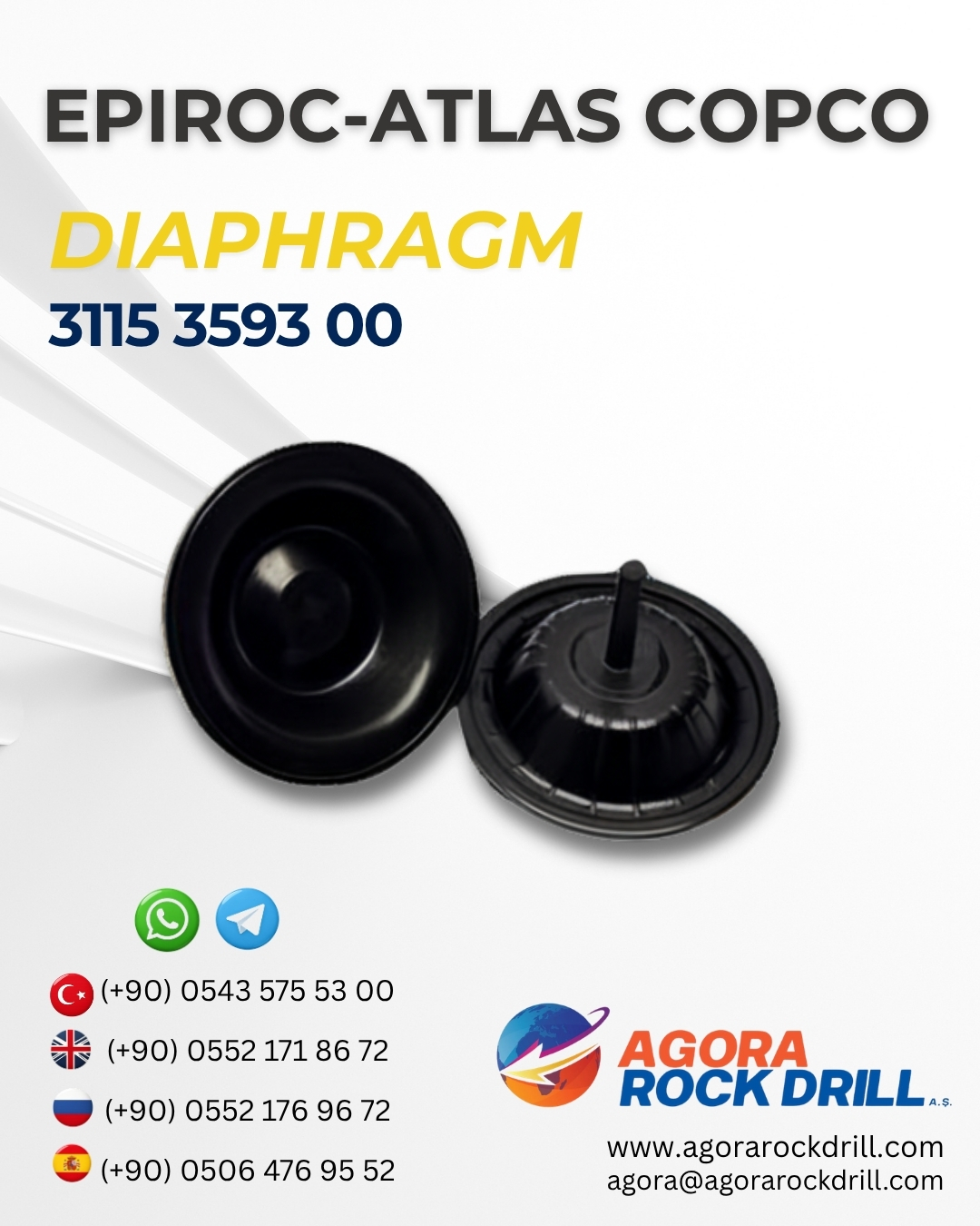 Epiroc - Atlas Copco - Diaphragm - 3115 3593 00 -  3115359300 -  3115-3593-00