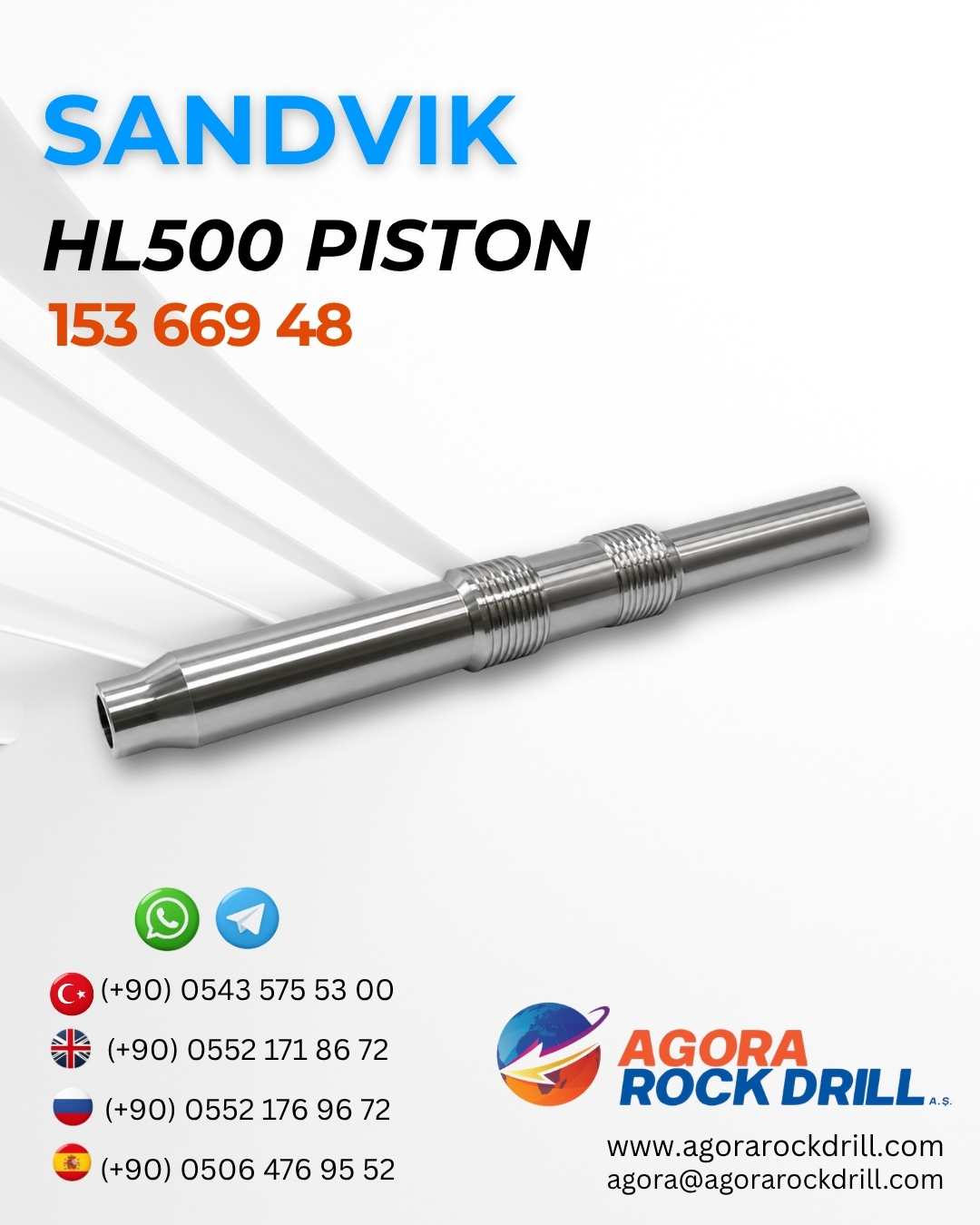 Sandvik - HL 500 Piston - 153 669 48 - 15366948