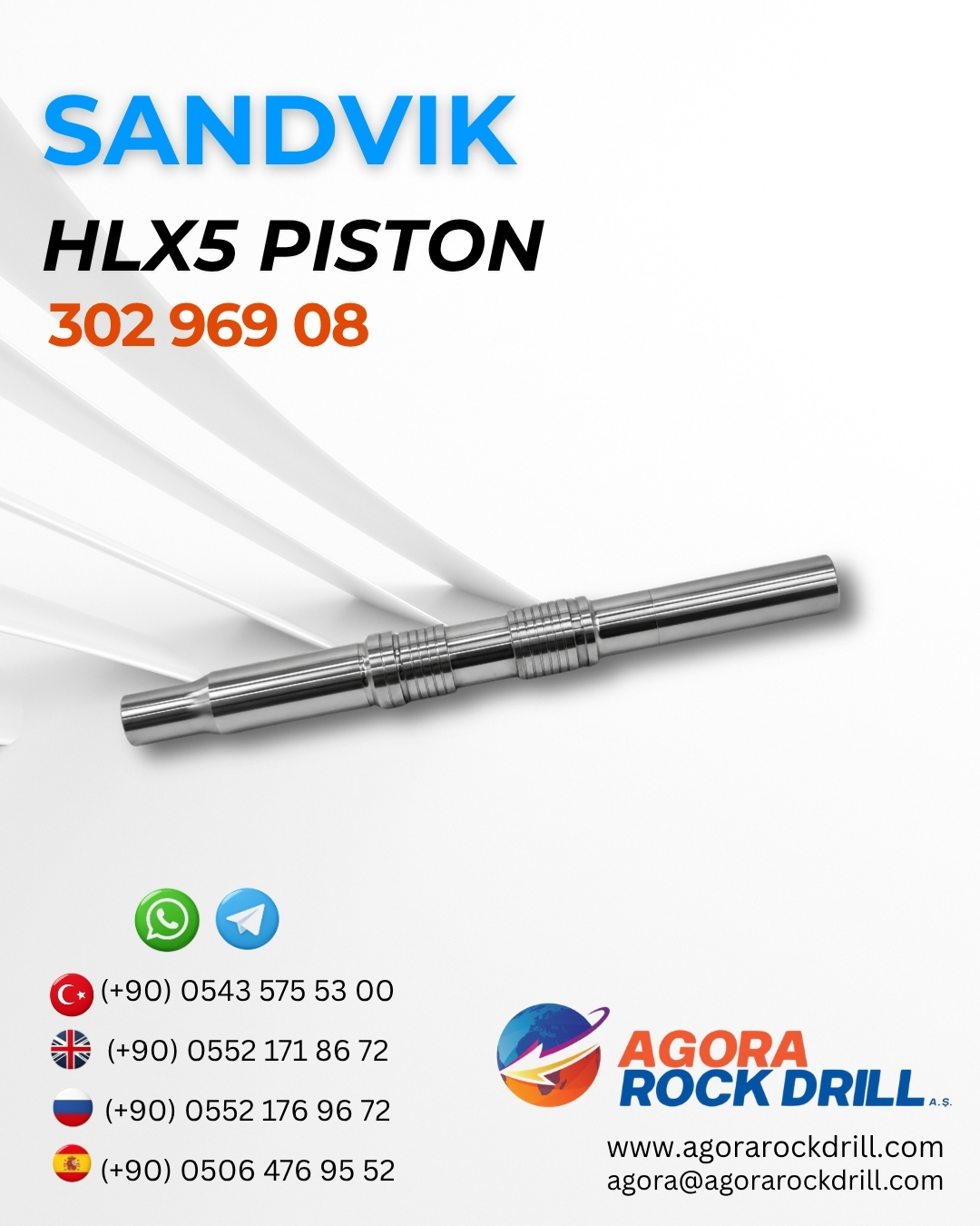 Sandvik - HLX5 Piston - 302 969 08 - 30296908