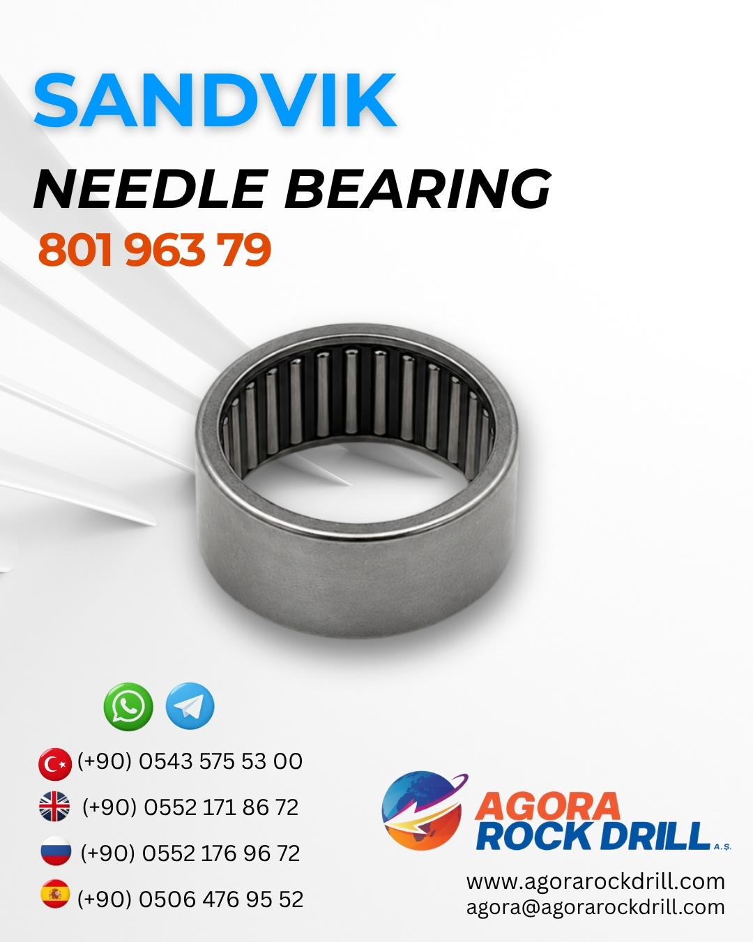 Sandvik - Needle Bearing - 801 963 79 - 80196379